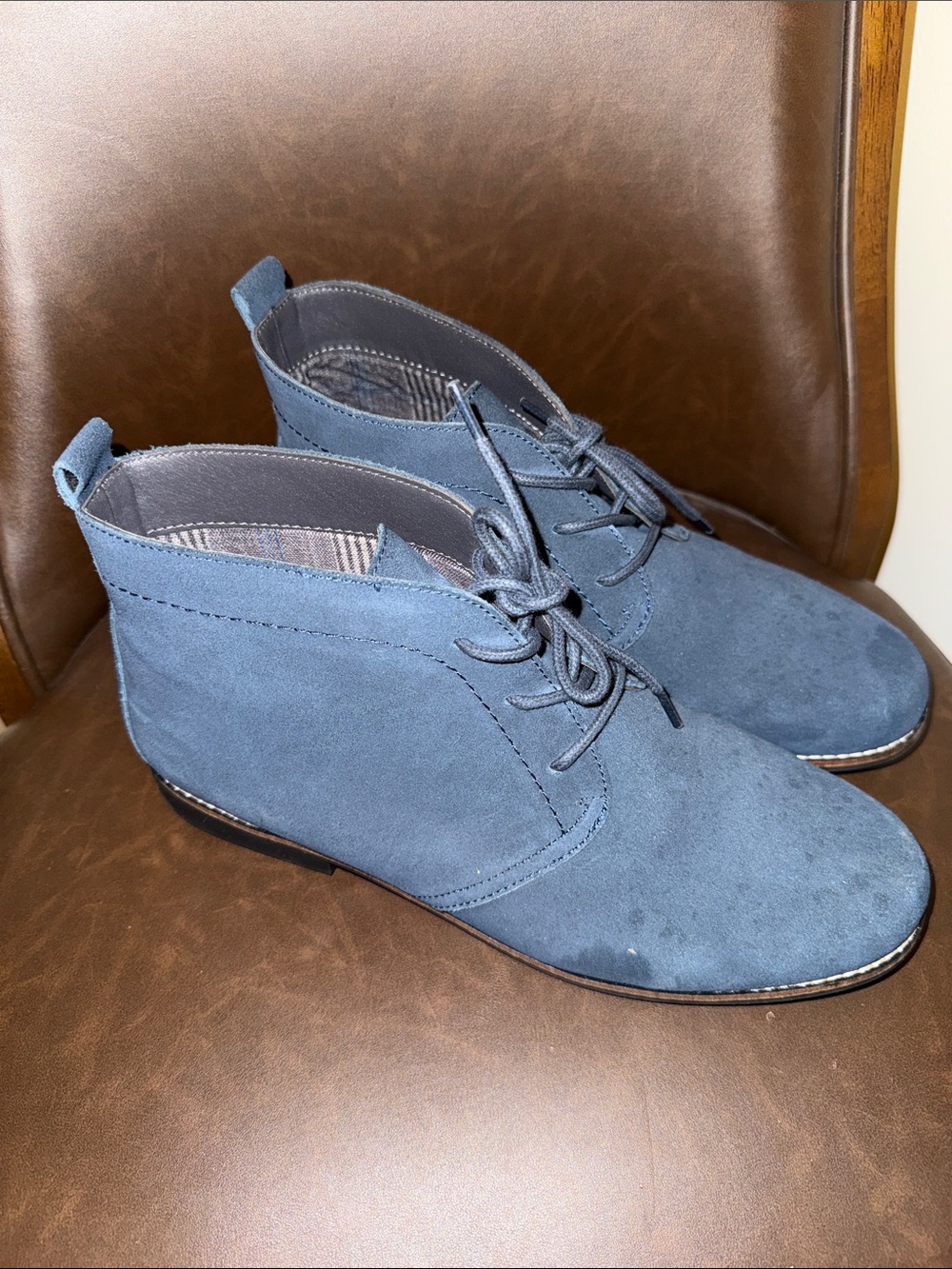 White Mountain Blue Suede Ankle Booties
